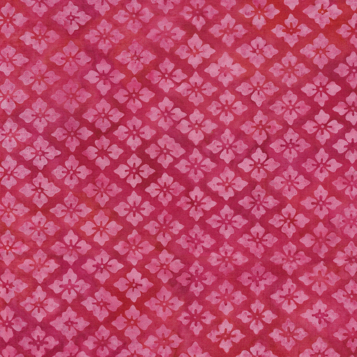 Diamond Flowers Pink Batik Fabric | Island Batik