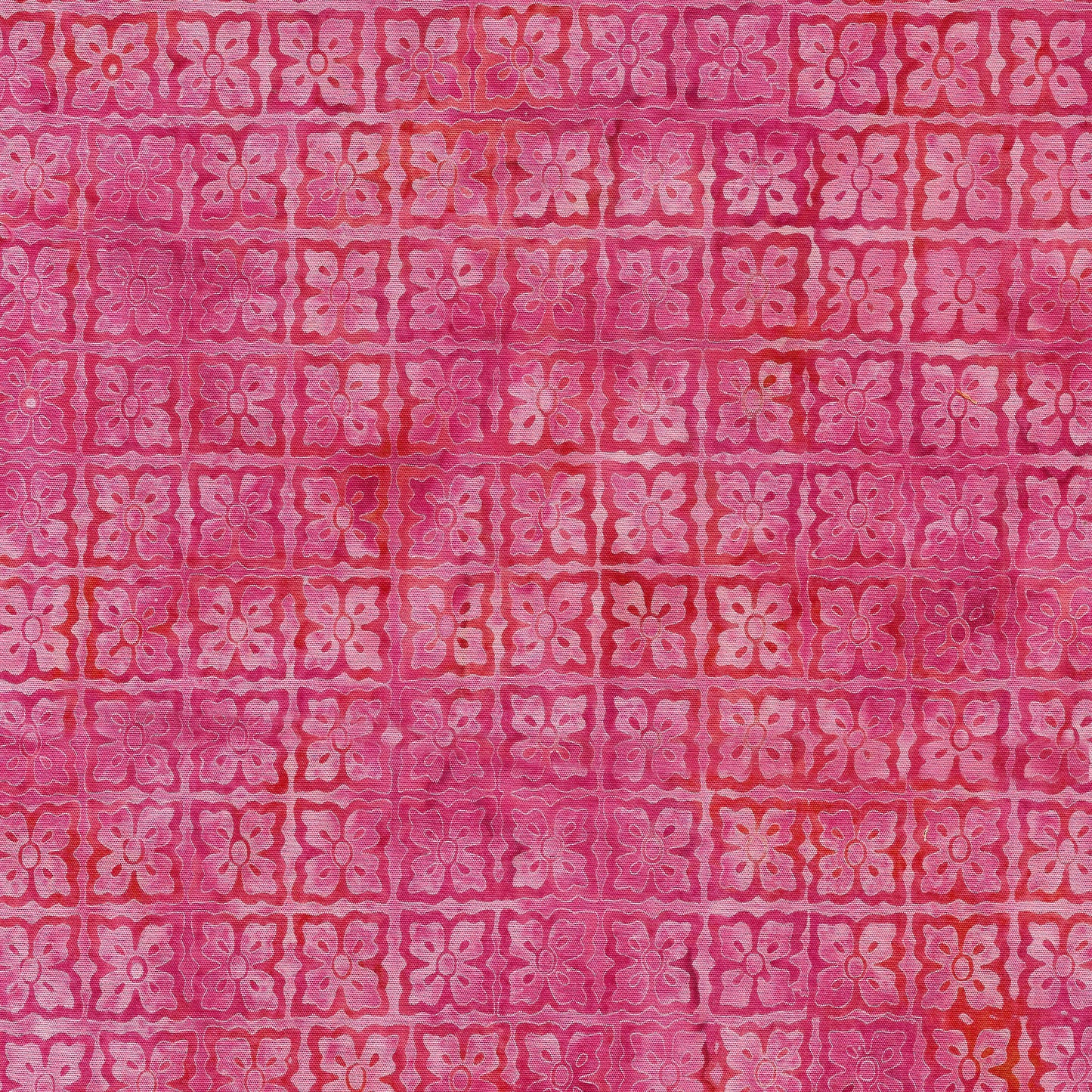 Ornate Gems - Tile Flowers - Pink| Fabric by the Yard