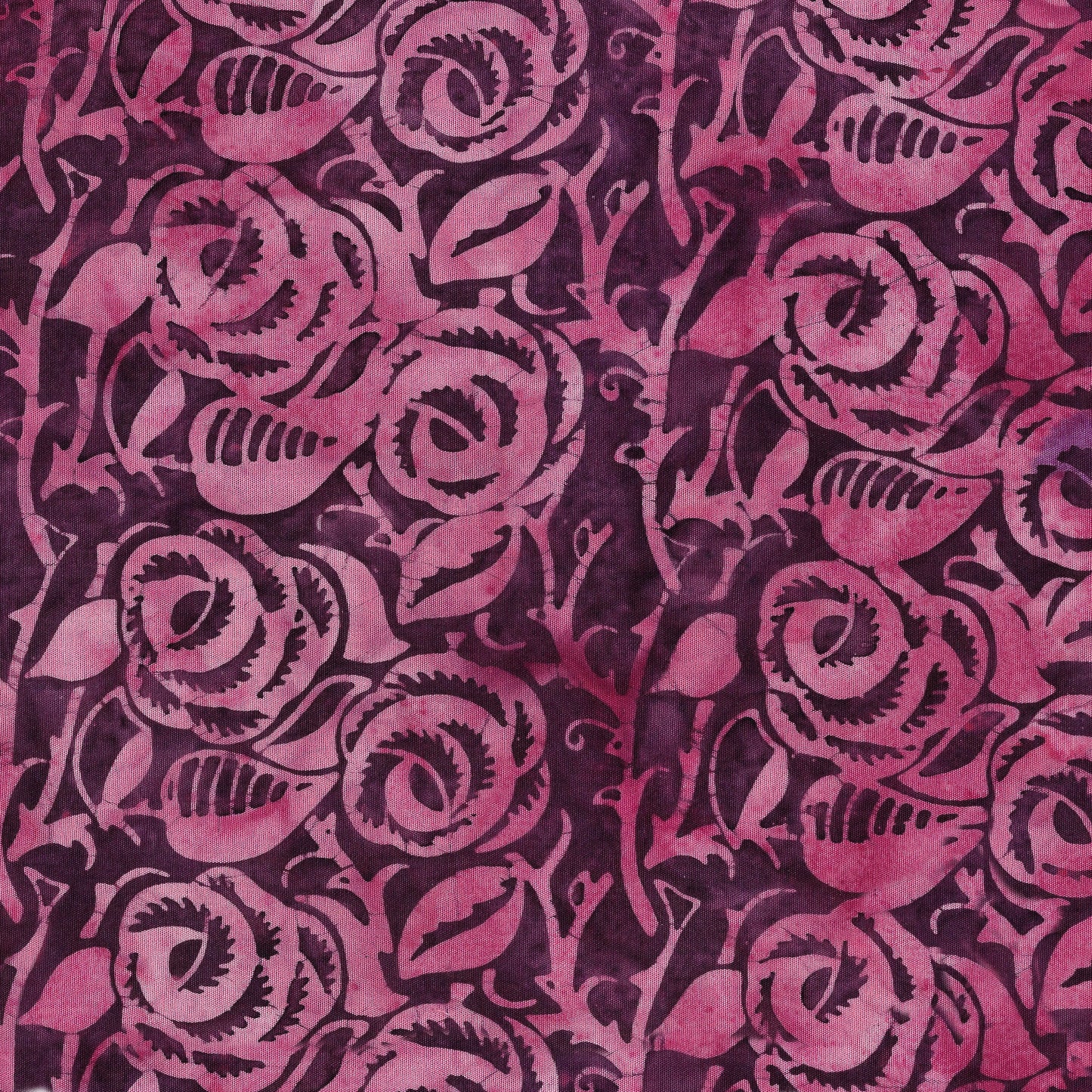 Woodcut Blossoms - Roses - Burgundy