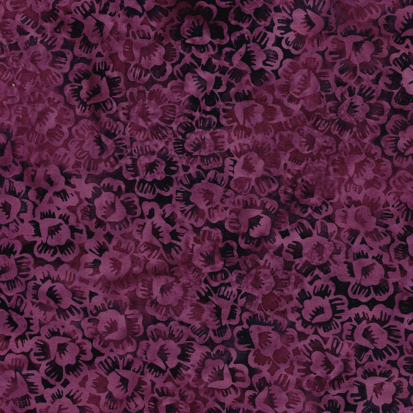 Woodcut Blossoms - Flowers - Burgundy
