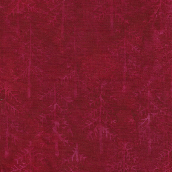 Trees Dark Red Batik Fabric | Island Batik