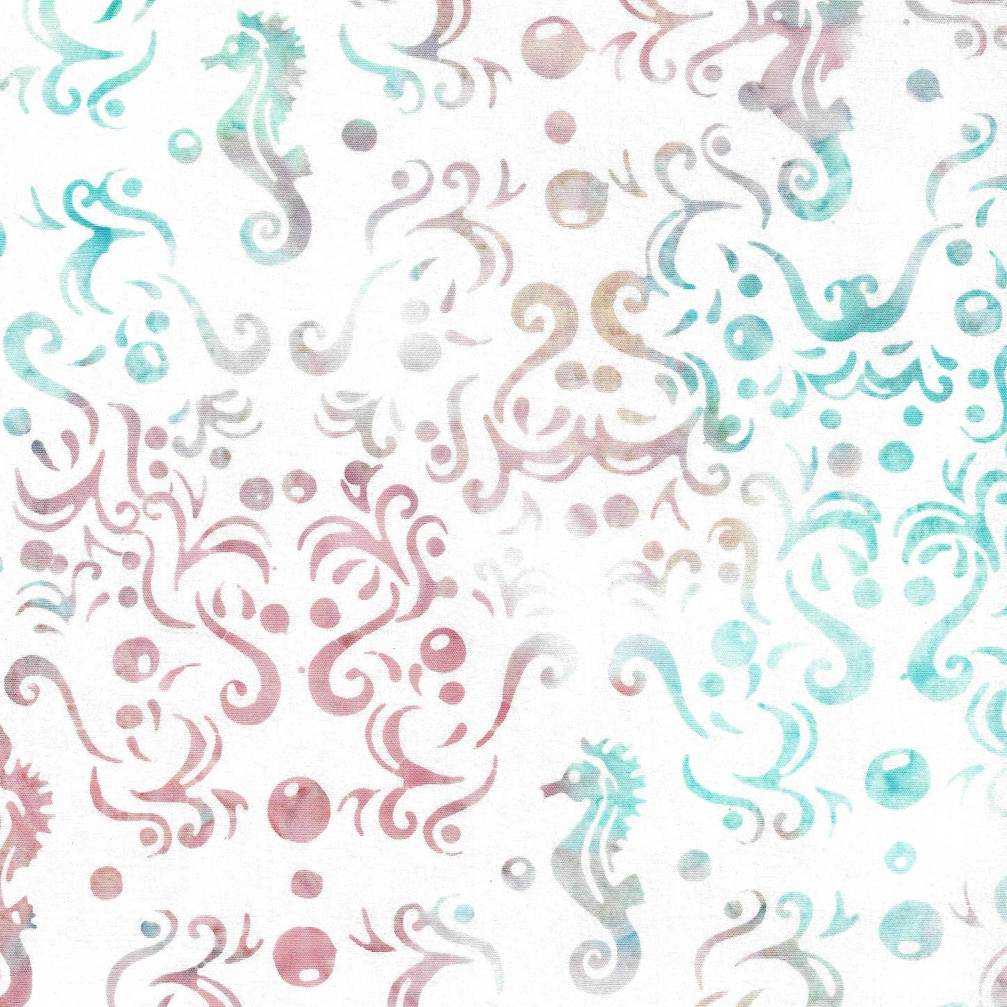 Seahorse Medallion - Cream Splish Splash Batik by Heidi Pridemore | Fabric by the Yard
