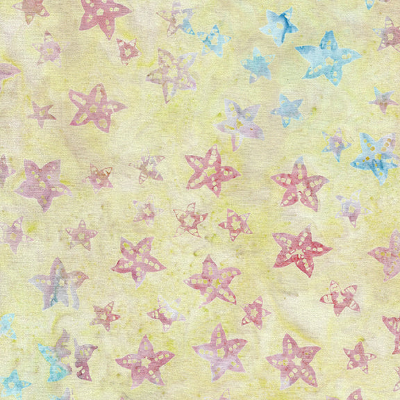 Starfish Yellow Batik Fabric | Island Batik