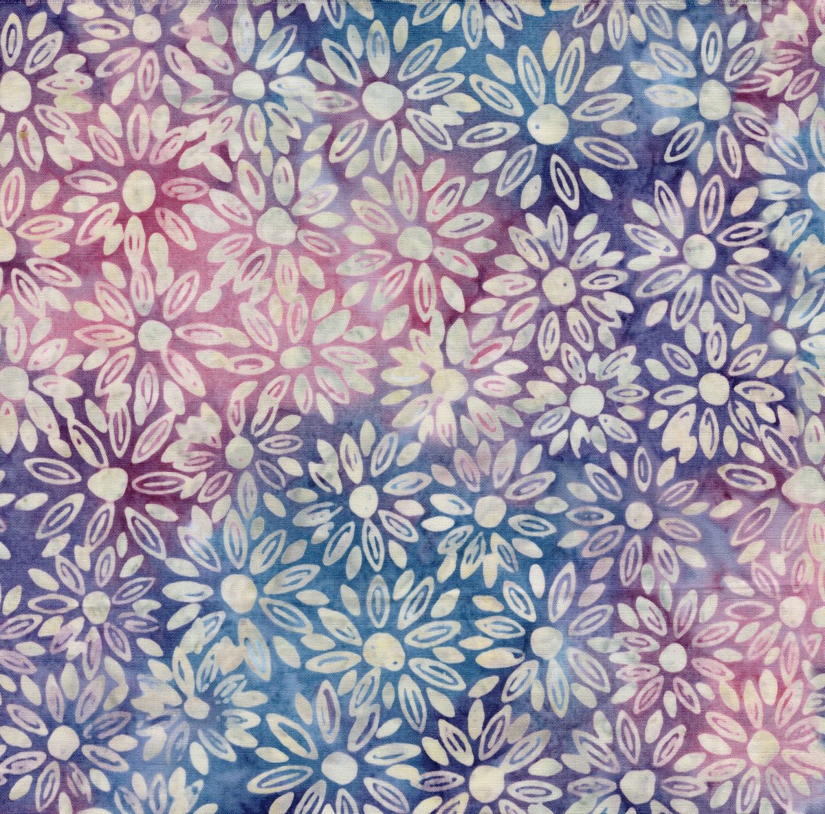 Packed Daisies Multi Batik Fabric | Island Batik