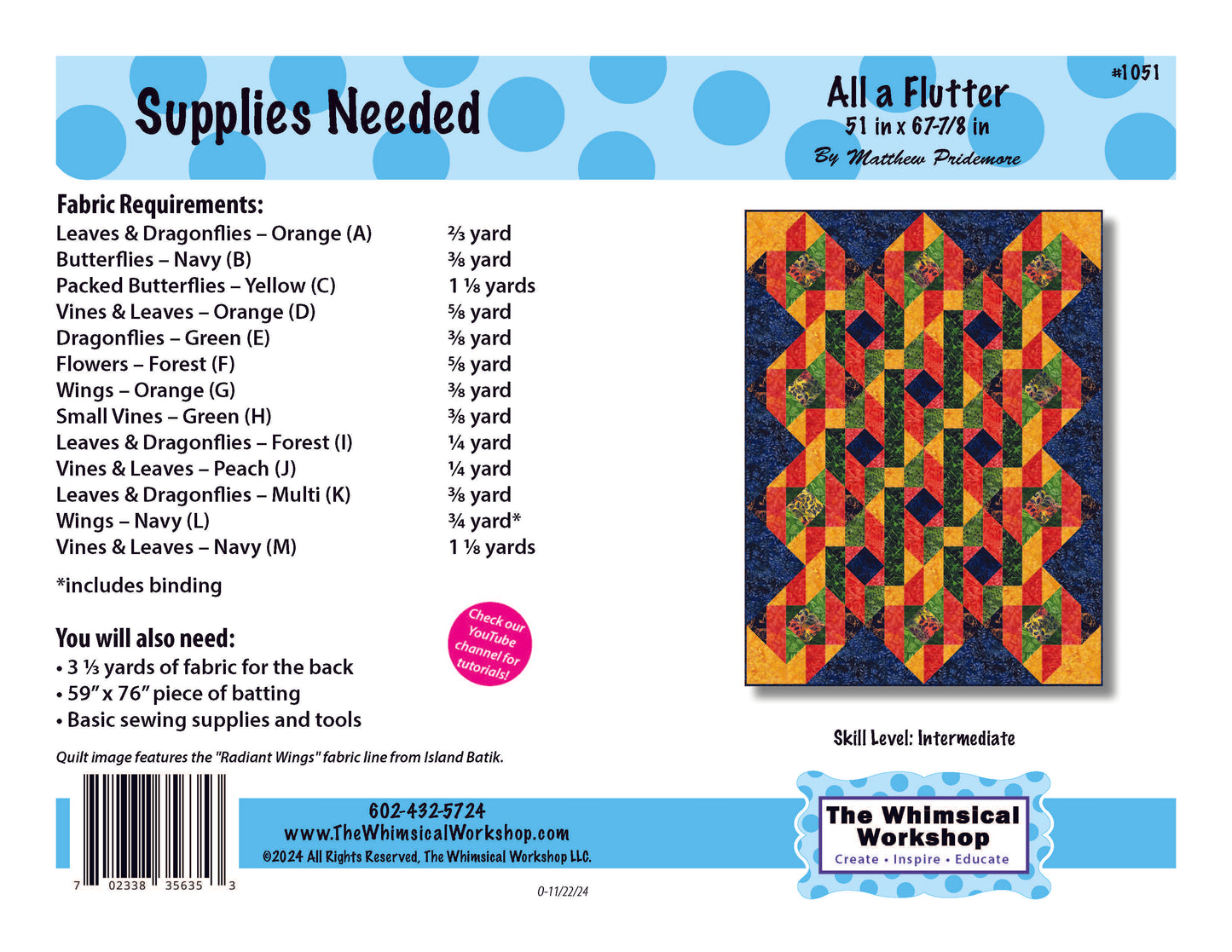 All a Flutter Quilt Pattern