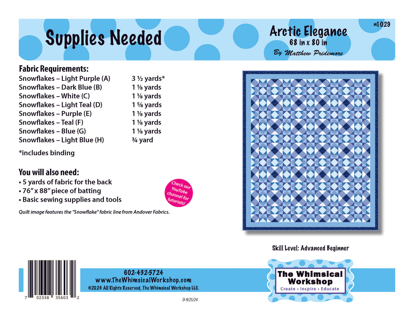 Arctic Elegance Pieced Quilt Pattern