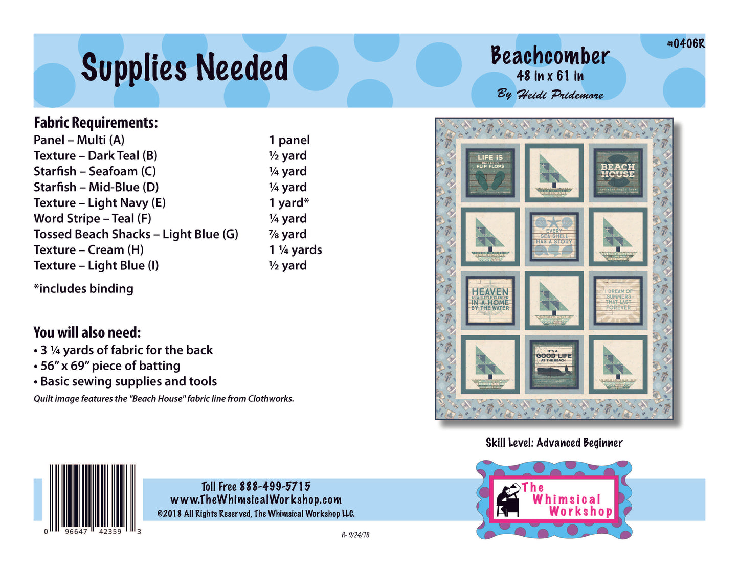 Beachcomber quilt pattern