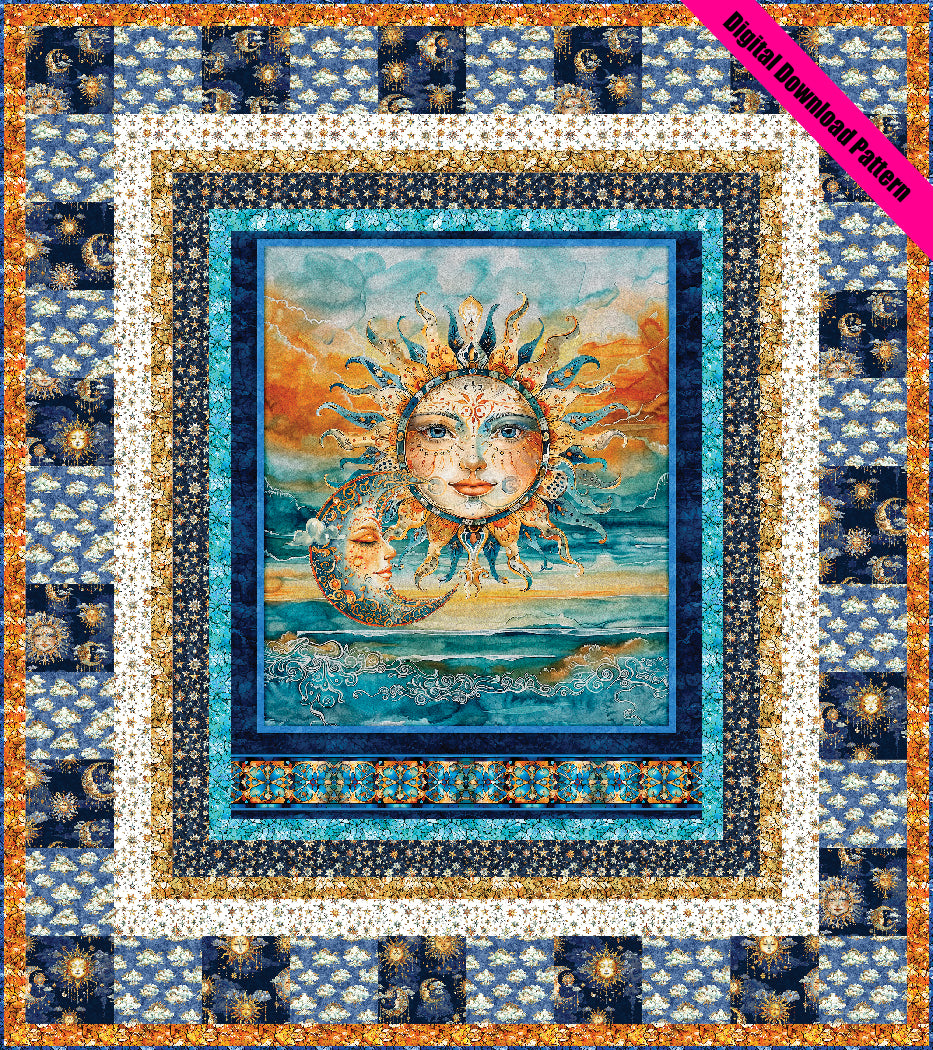Celestial Dance Quilt Pattern featuring 36" Panel