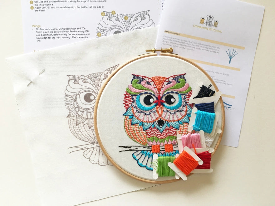 Owl - Hand Embroidery Kit