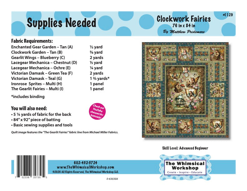 Clockwork Fairies Quilt Pattern