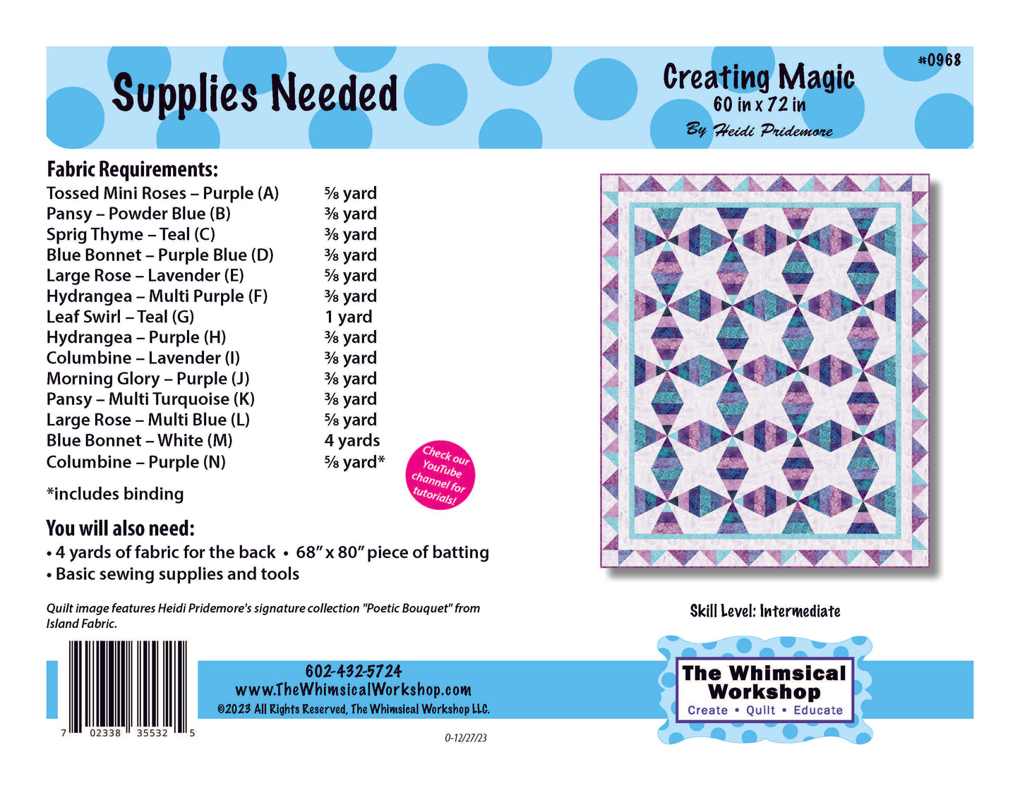 Creating Magic Pieced Quilt Pattern | Fabric Kit