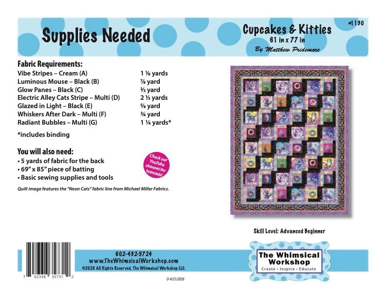 Cupcakes & Kitties Quilt Pattern