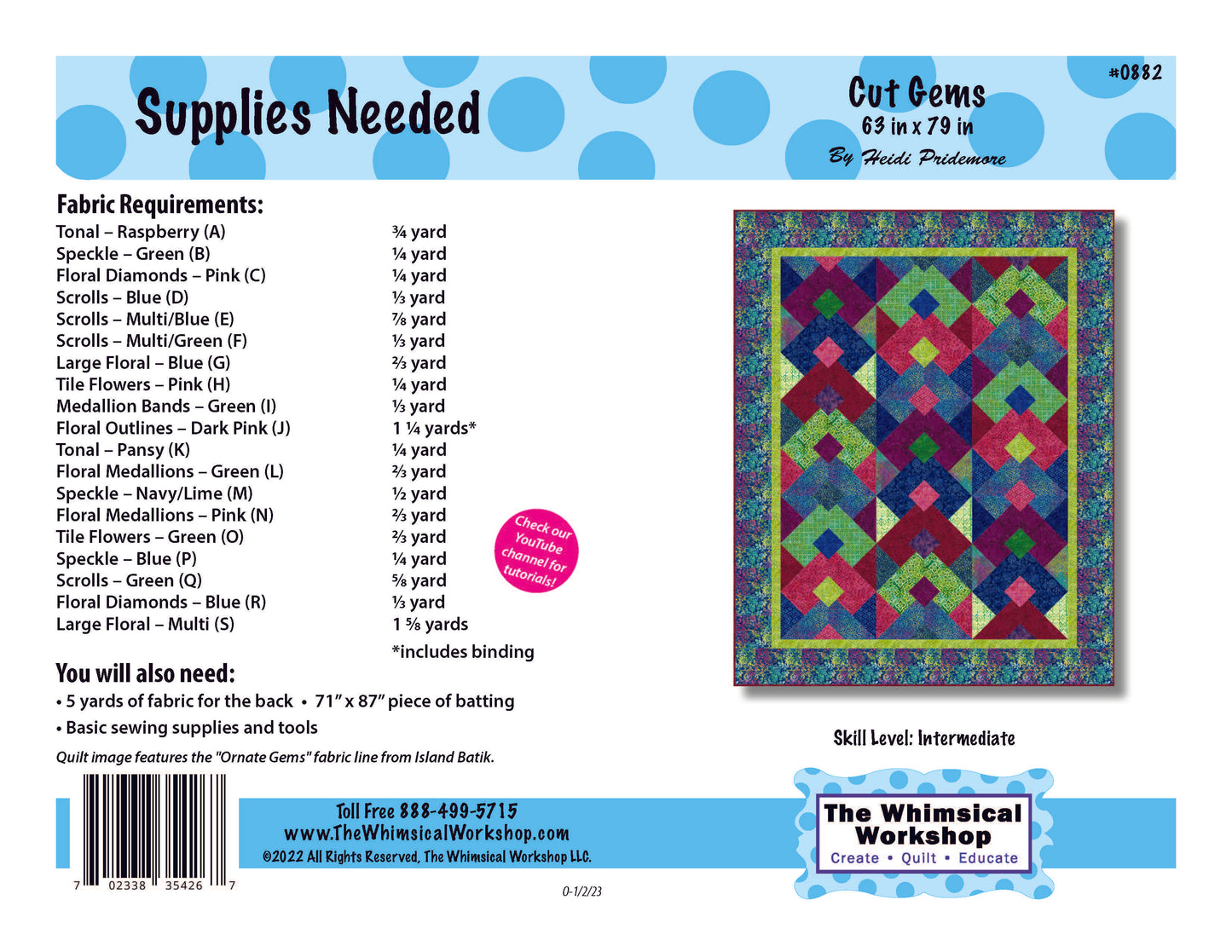 Cut Gems - Quilt Pattern | Fabric Kit