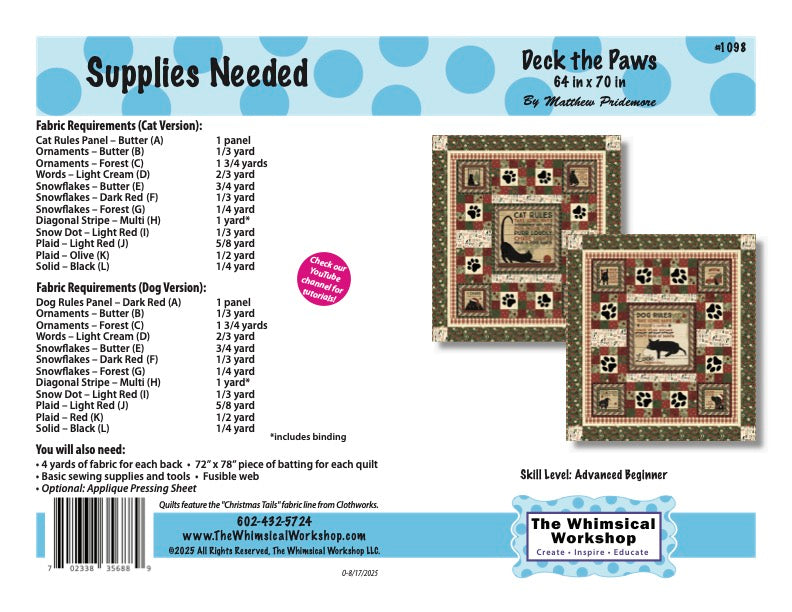 Deck the Paws Quilt Pattern