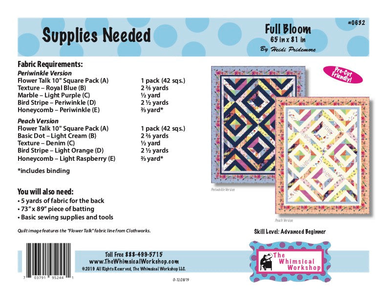 Full Bloom Quilt Pattern