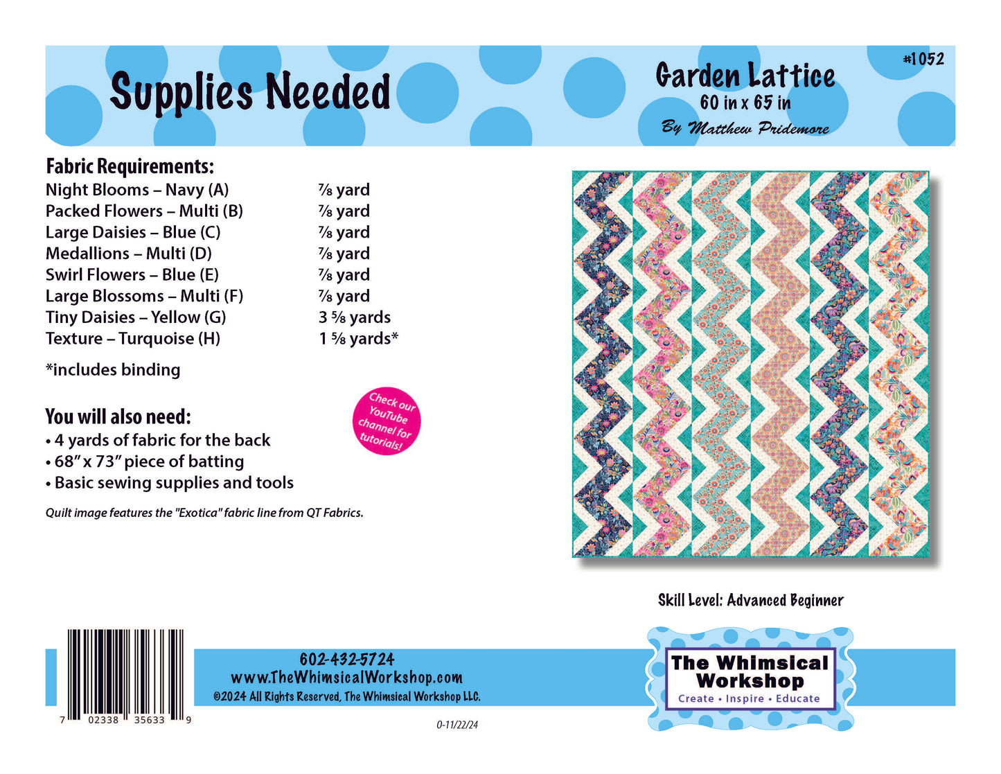 Garden Lattice Quilt Pattern