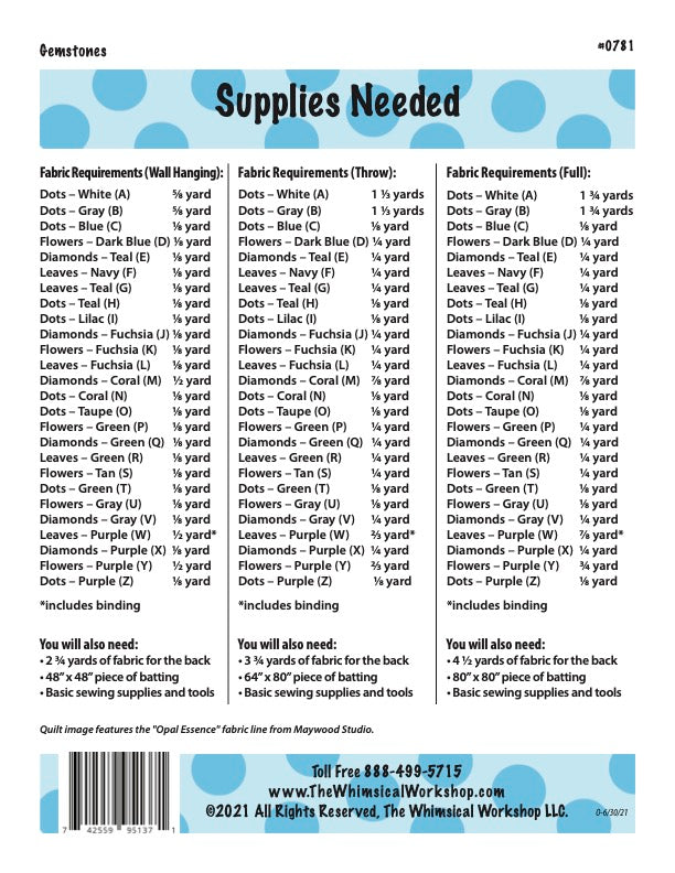 Gemstones Quilt Pattern