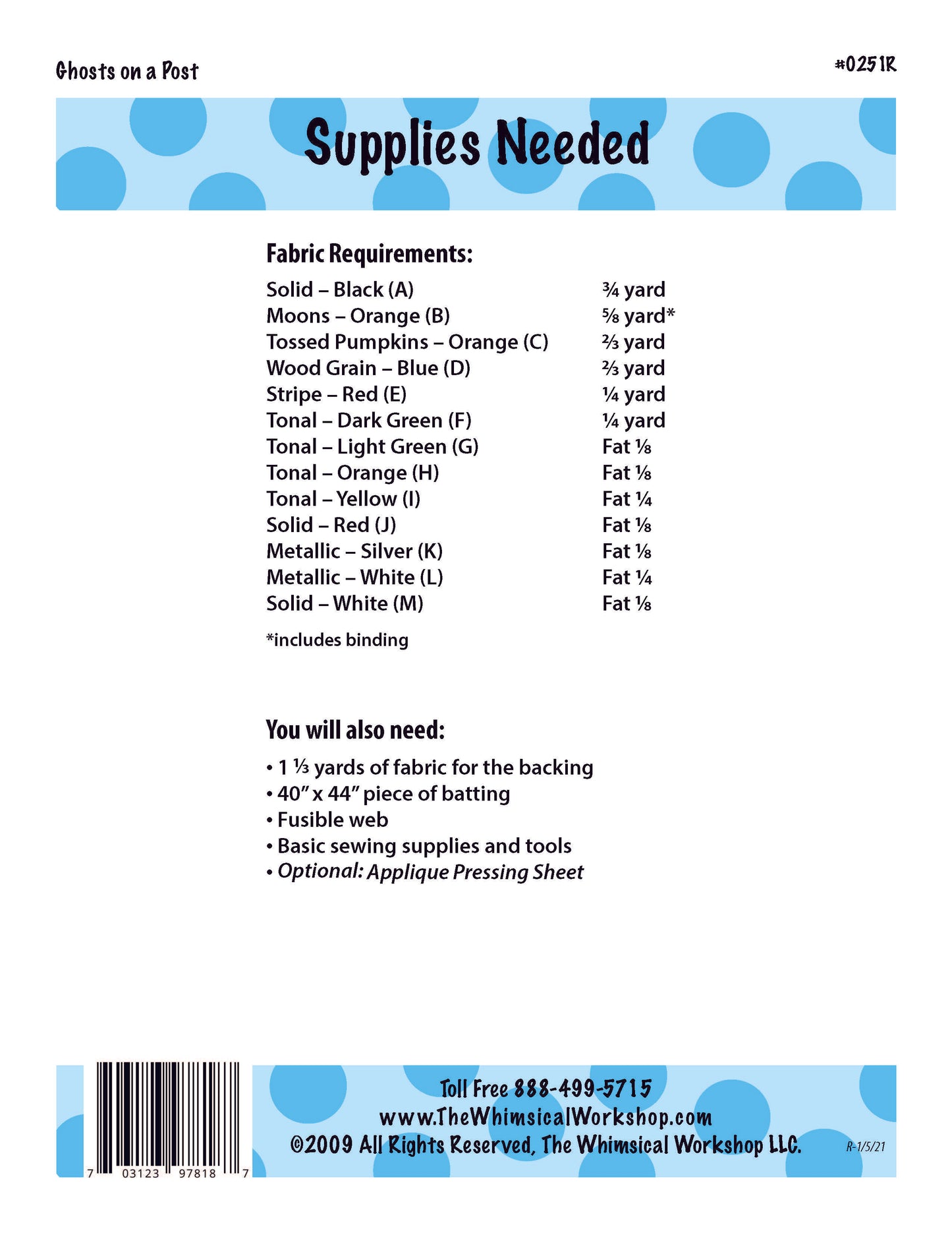 Ghosts on a Post - Pattern