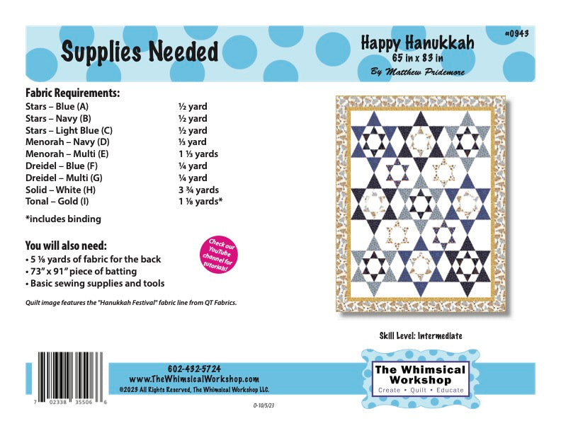 Happy Hanukkah Quilt Pattern