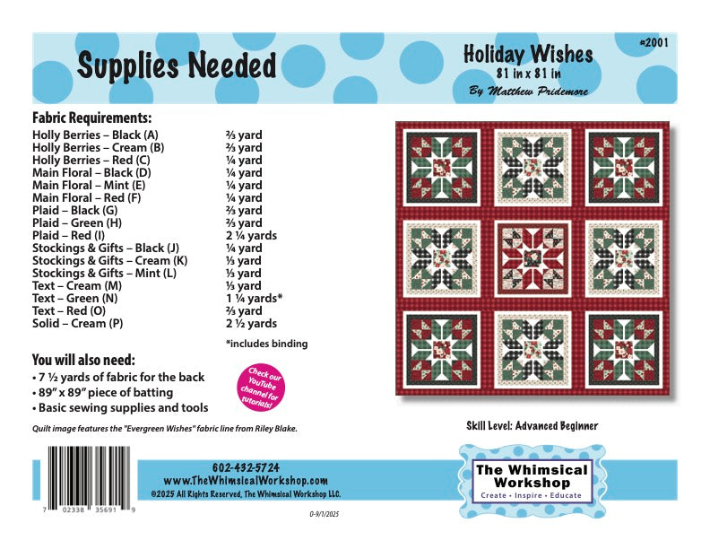 Holiday Wishes Quilt Pattern