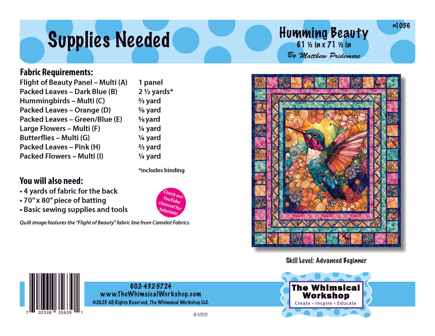 Humming Beauty Quilt Pattern