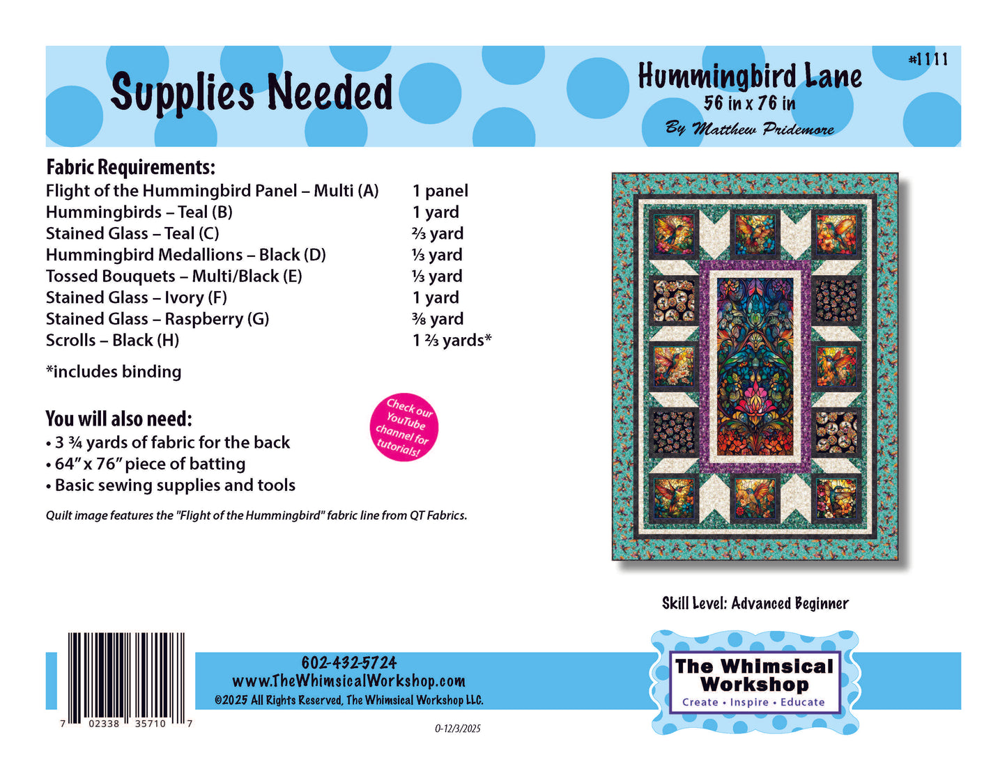 Hummingbird Lane Quilt Pattern