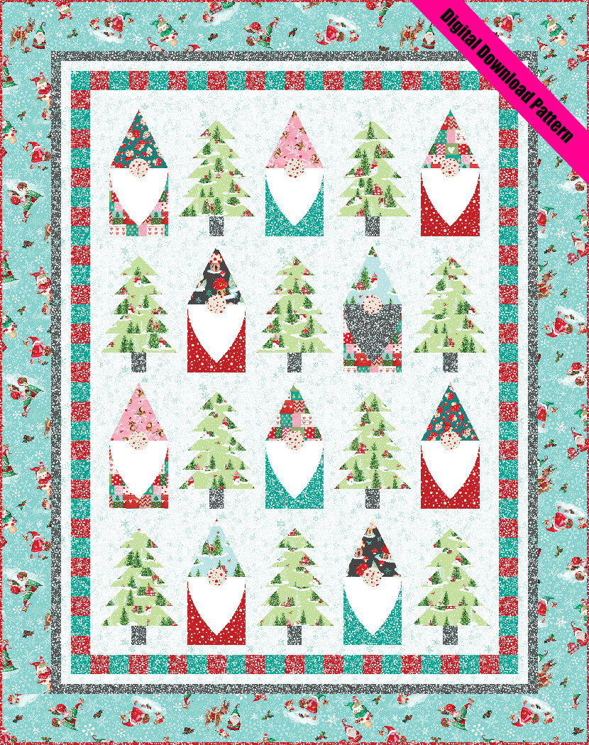 Jolly Gnome Gatherings Pieced Quilt Pattern
