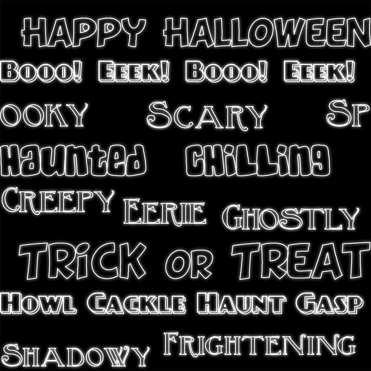 Booooville Words - Black | Fabric by the Yard