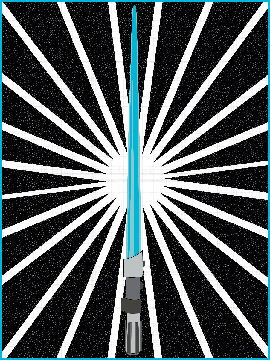 May the Force Be With You – Light Saber Quilt Pattern | Fusible Appliqué | 36" x 48"