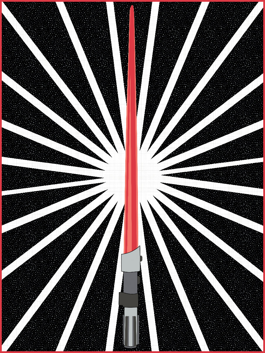 May the Force Be With You – Light Saber Quilt Pattern | Fusible Appliqué | 36" x 48"