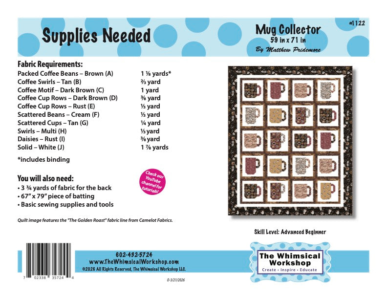 Mug Collector Quilt Pattern