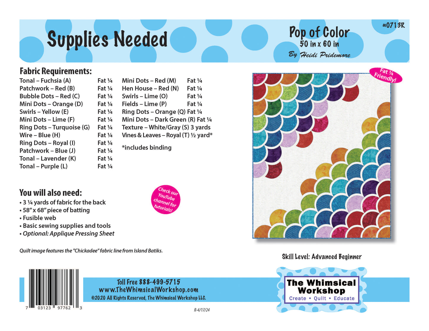 Pop of Color Quilt Pattern