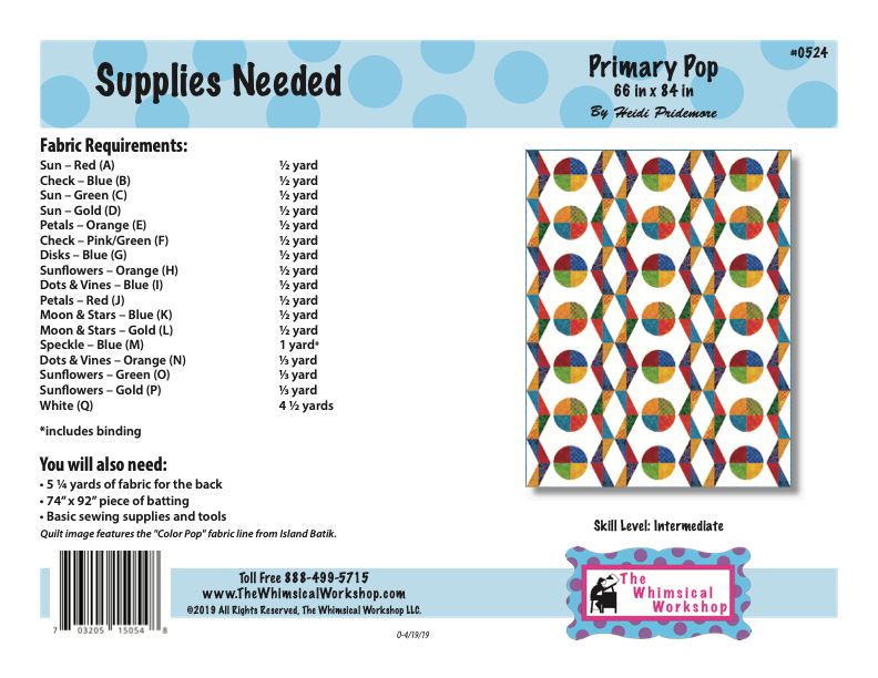 Primary Pop Quilt Pattern