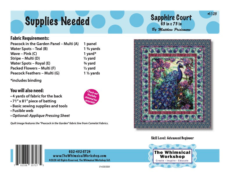 Sapphire Court Quilt Pattern