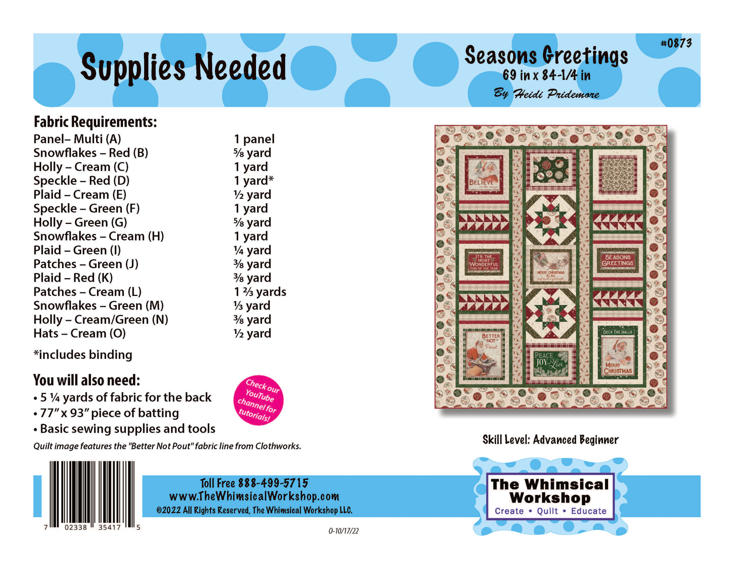 Seasons Greetings Quilt Pattern