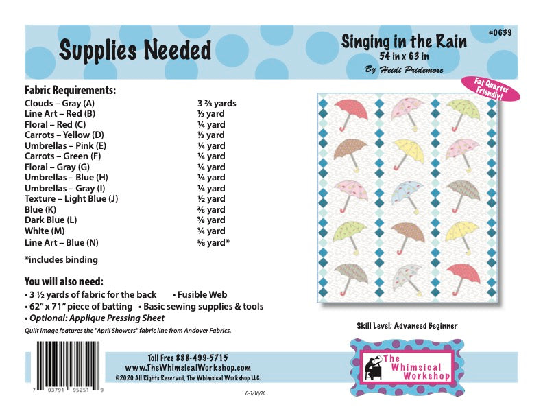 Singing in the Rain Quilt Pattern