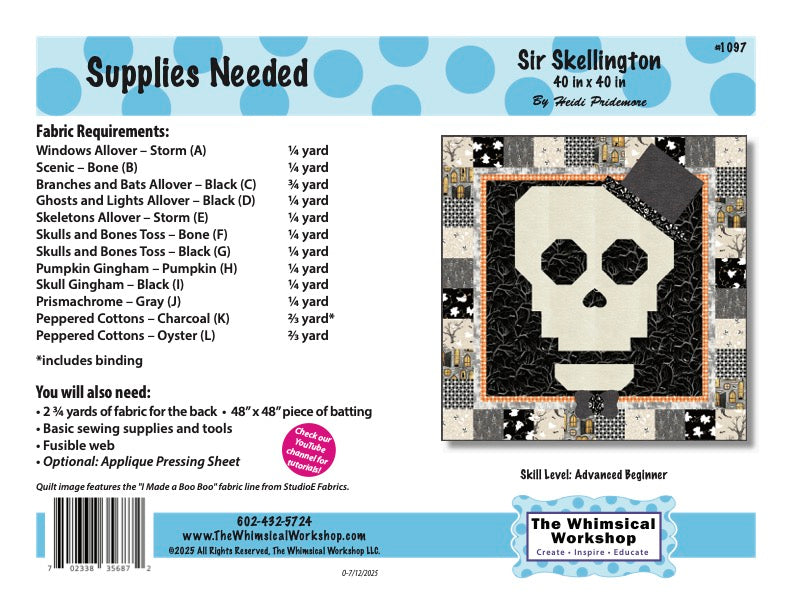Sir Skellington Quilt Pattern