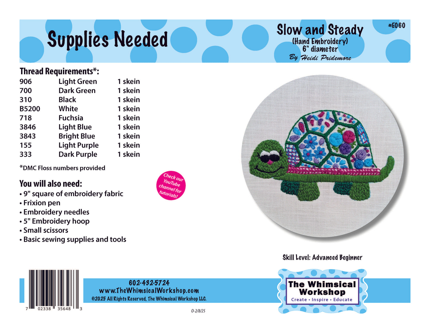 Slow and Steady Hand Embroidery Kit