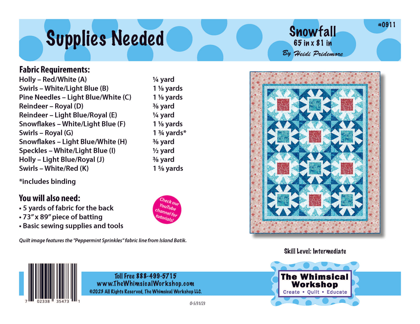 Snowfall Quilt Pattern | Fabric Kit