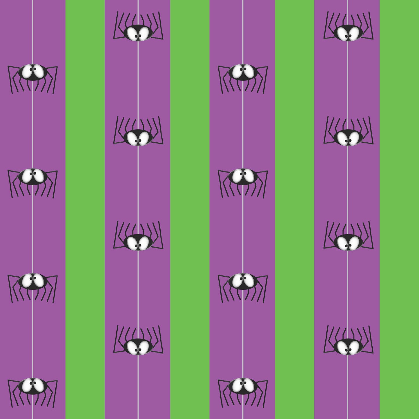 Booooville Spider Stripe -Purple/Lime | Fabric by the Yard