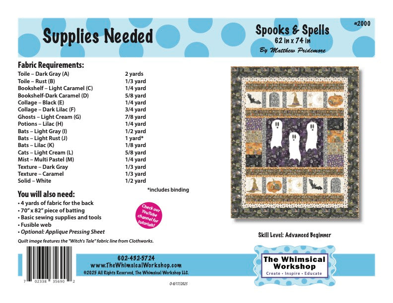 Spooks & Spells Quilt Pattern
