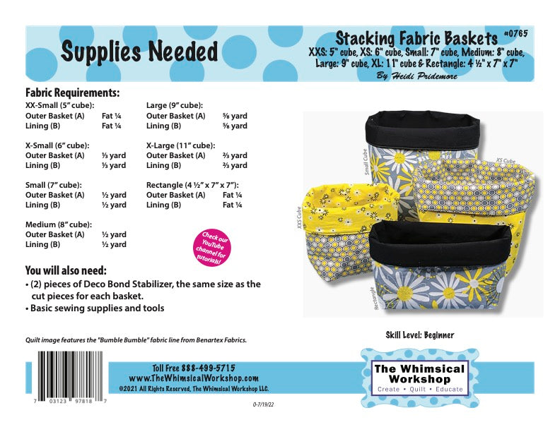 Stacking Fabric Baskets Quilt Pattern