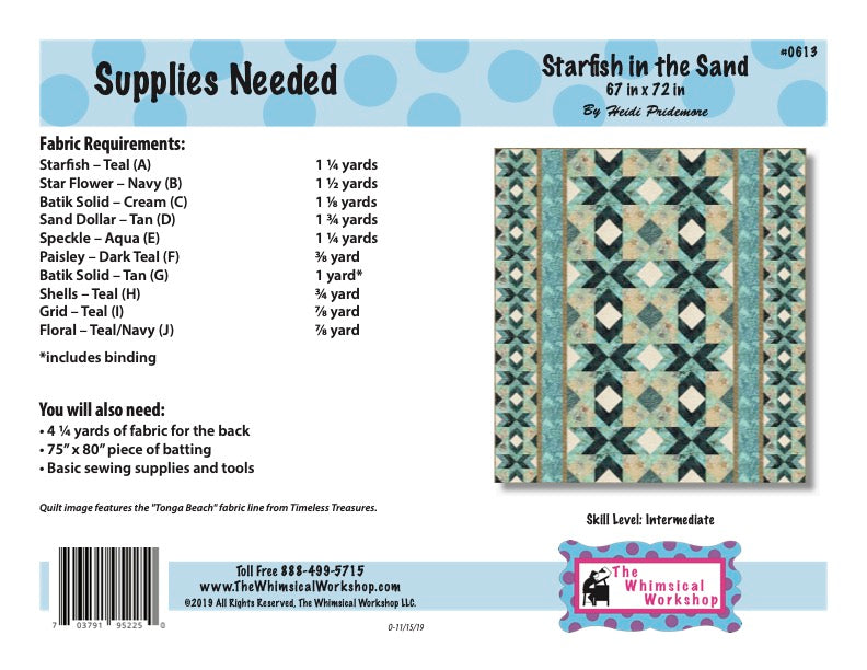 Starfish in the Sand Quilt Pattern