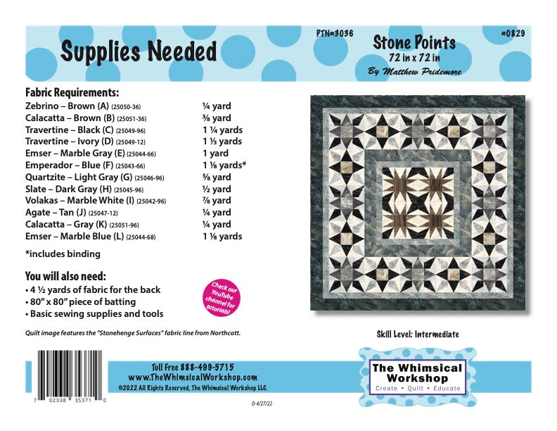 Stone Points Quilt Pattern