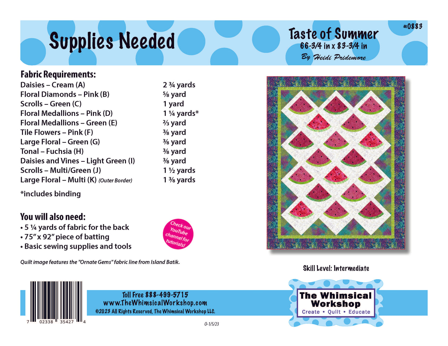 Taste of Summer Quilt Pattern | Fabric Kit