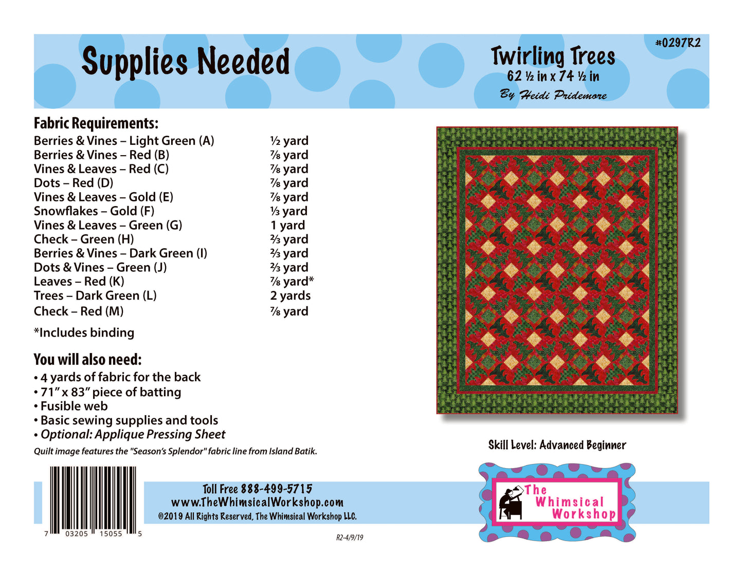 Twirling Trees Quilt Pattern