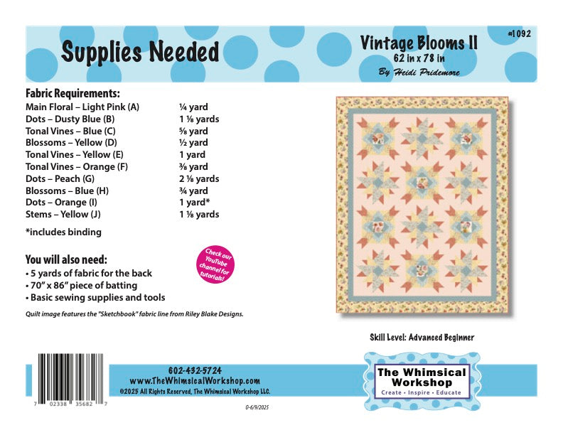 Vintage Blooms II Quilt Pattern