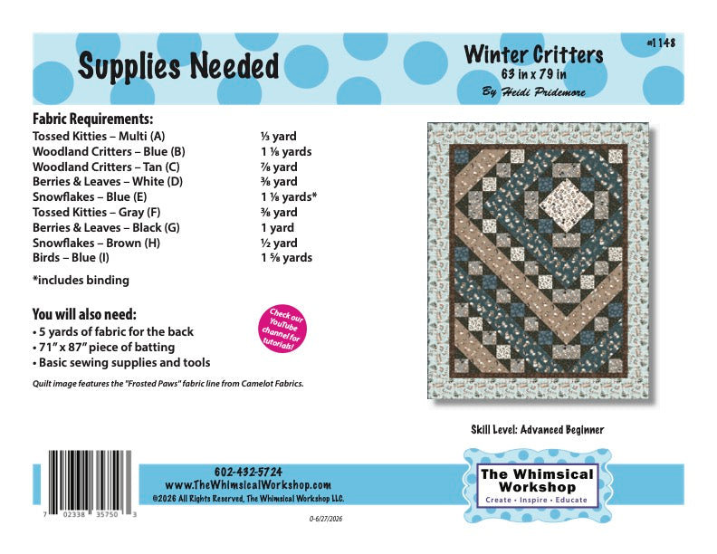 Winter Critters Quilt Pattern