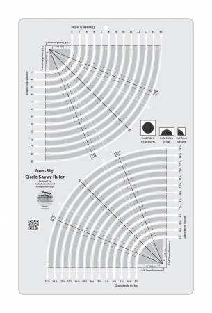 Creative Grids Circle Savvy 11-3/4" x 18-1/2" Quilt Ruler