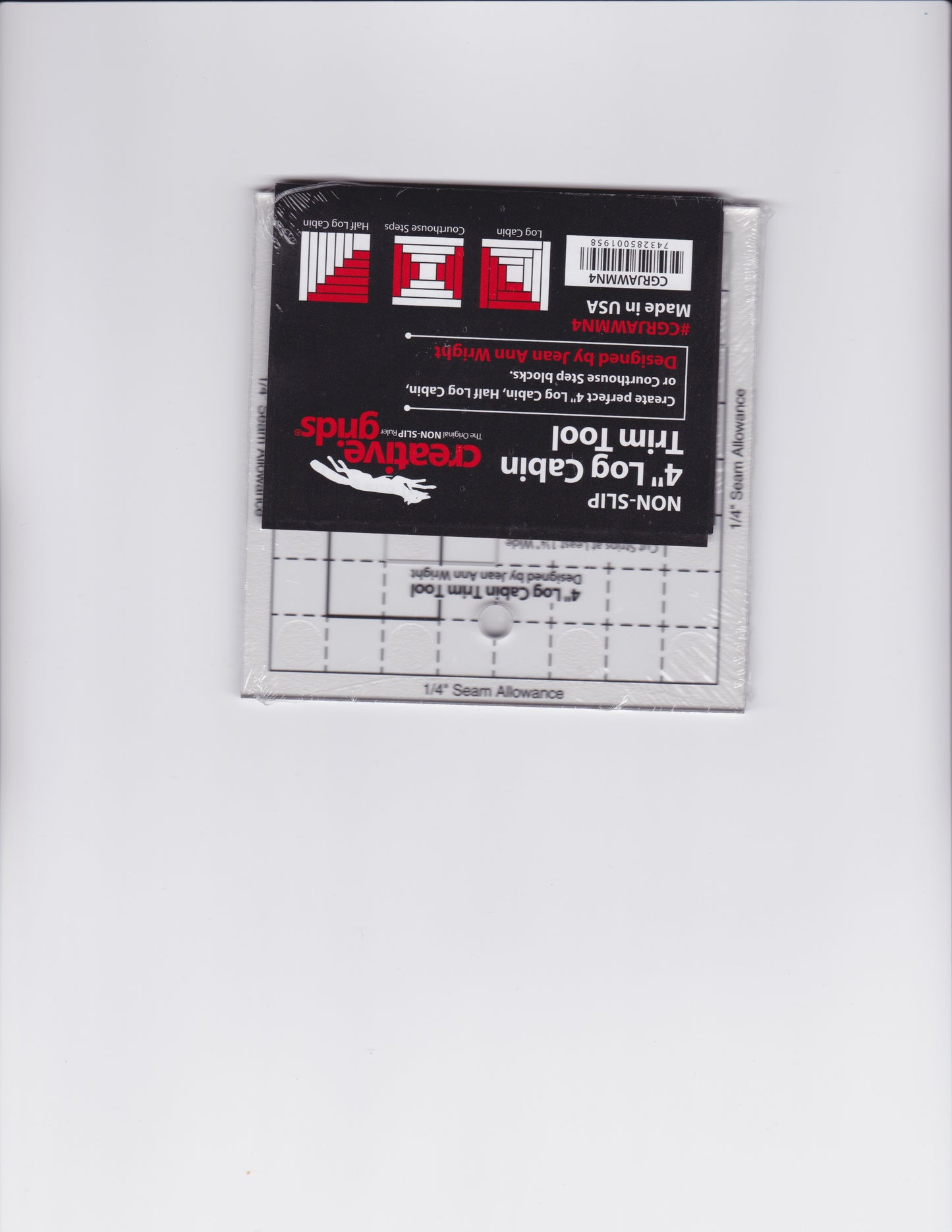 Creative Grids Mini (4") Log Cabin Trim Tool Quilt Ruler